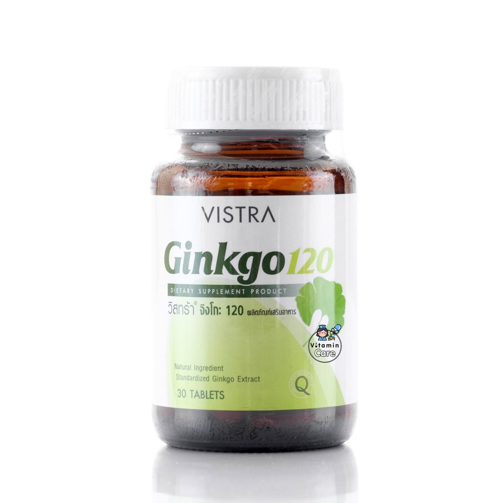 Exp.6/2027 (30 เม็ด) กิงโกะบำรุงสมอง Vistra Ginkgo
