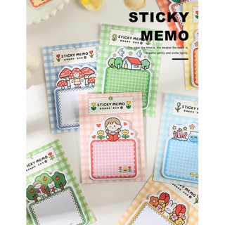 Sticky Memo มีกาวในตัว ชุดGirl-Rabbit&amp;Tulip พร้อมส่ง