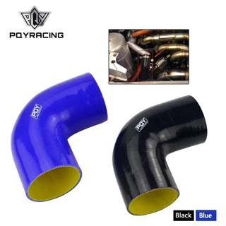 PQY - 3" 76mm 90 Degree Elbow Silicone Hose Pipe Turbo Intake Blue&amp;yellow / Black&amp;yellow PQY-SH9030-QY