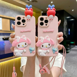 เคสโทรศัพท์มือถือนิ่ม ลายการ์ตูน Melody Papa พร้อมสายคล้อง สําหรับ OPPO A17 A17K A78 Reno 8T 8Z 7Z 6Z A96 A76 A15S A92 A12 A94 A74 A54 A53 A93 Find X5 X3 X6 Pro