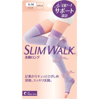 Direct from Japan Compression Socks Slim Walk Bikikyaku Long Lavender S-M Bedtime Compression Socks AskDoctors Thighs Soles Feet Arch Support