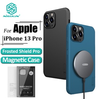 Nillkin Super Frosted Shield Pro เคสแม่เหล็ก สําหรับ iPhone 13 Pro เคสโทรศัพท์ เคลือบ PC + TPU ป้องกันลายนิ้วมือ หรูหรา กันกระแทก ฝาหลัง