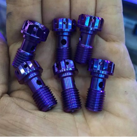 สกรูไทเทเนียมหมูน้ํามัน Nissin สกรูไทเทเนียมหมูน้ํามัน Brembo รุ่นหัว Probolt GR5 (มงกุฎ)