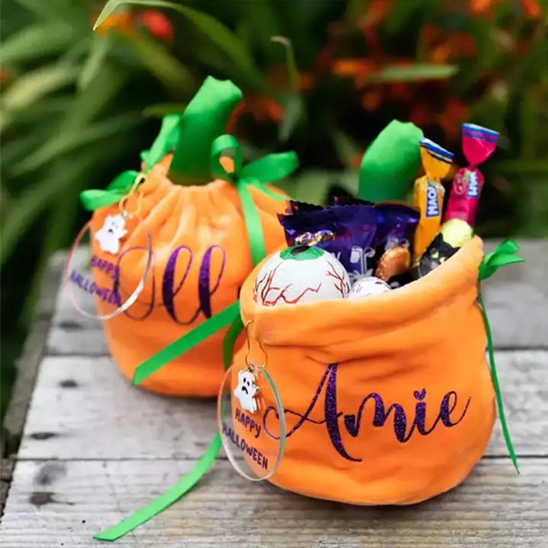 HO Candy Treats Bags Halloween Party Pounch Pumpkin Candy Bag for Kid Festival