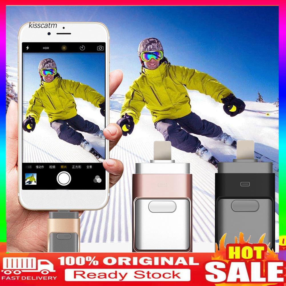 kiss 3 - in - 1 แฟลชไดรฟ์ pc otg usb 3 . 0 สําหรับ iphone android ...