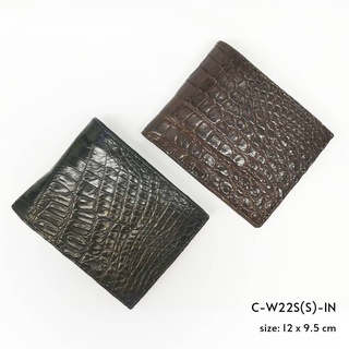 Prang Crocodile Leather Short Bi-fold Wallet / US Wallet กระเป๋าสตางค์ สองพับสั้น US หนังจระเข้ C-W22S(S)-IN