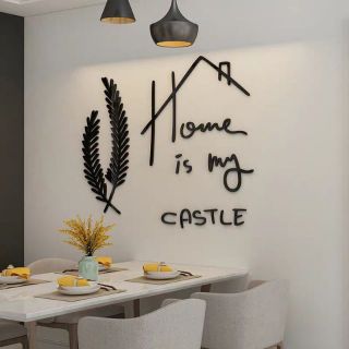 [MH] สติ๊กเกอร์ติดผนังอะคริลิค 3D ลาย Home is my castle แต่งบ้านมินิมอล อะคริลิคติดผนัง acrylic พร้อมส่ง