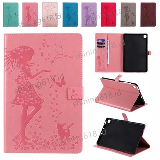 For Samsung Galaxy Tab A7 Lite 8.7 Inch 2021 SM-T220 T225 T227 Butterfly Girl Pattern Flip Case Shockproo With Foldable Bracket Cover