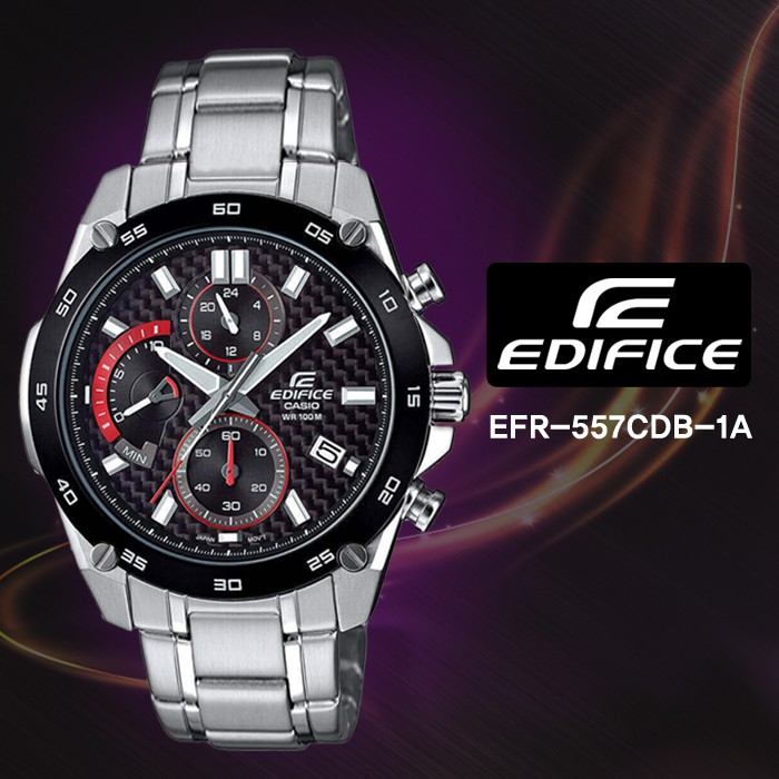 นาฬิกา Casio Edifice นาฬิกาข้อมือผู้ชาย สายสแตนเลส EFR-557CDB-1A  (ประกัน CMG ศูนย์เซ็นทรัล1)