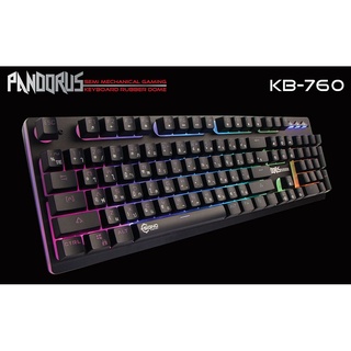 คีย์บอร์ด SIGNO PANORUS  สุ่ม KB RGB 760 BLK 749  คีย์บอร์ดเกมมิ่ง E-Sport Semi Mechanical Gaming Keyboard กันน้ำ