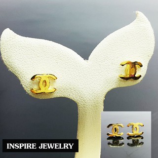 Inspire Jewelry ต่างหูชุบเศษทองแท้ 100 % 24K Gold plated Jewelry