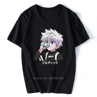 เสื้อยืดสีขาวผู้ชาย Killua Hunter X Hunter Hxh เสื้อยืดลําลองสําหรับผู้ชายแขนสั้นพิมพ์ลาย Young 80S