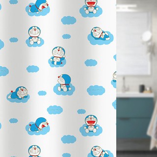 🔥The Best!! บ๊าธธิน่า ม่านห้องน้ำพลาสติก PVC ลายโดราเอมอน ขนาด 180x180 ซม. BATHINA PVC Plastic Curtain with Doraemon Pat