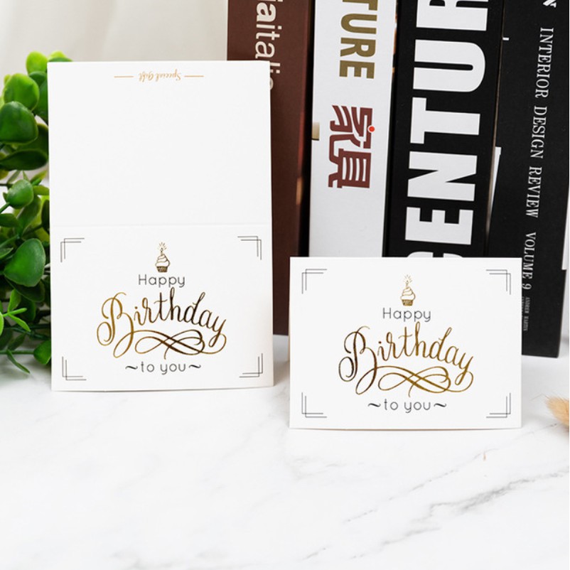 การ์ดอวยพรวันเกิด ลาย Thank You สีบรอนซ์ จํานวน 5 ชิ้น - รูปที่ 3