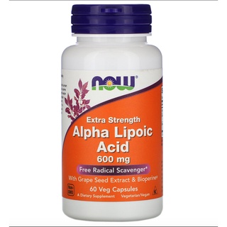 Now Foods, Alpha Lipoic Acid, Extra Strength 600 mg 60 Veg Capsules