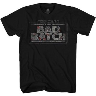 เสื้อ ผู้ชาย สไตล์ เกาหลี เสื้อผู้ชายเท่ๆ เสื้อยืดผู้ชาย STAR WARS The Bad Batch Logo Mens Adult Graphic Tee T-S