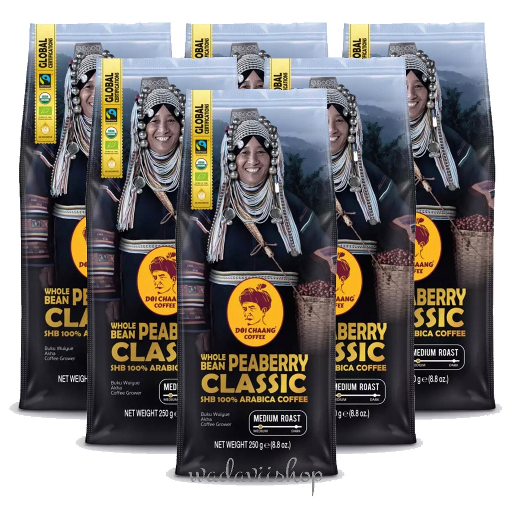 กาแฟดอยช้าง - Peaberry Classic (250 กรัม 6 แพ็ค) : Doi Chaang Coffee