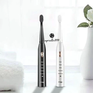 แปรงสีฟันไฟฟ้า ปรับได้ 5 โหมด กันน้ำ IPX7 แถมฟรีหัวแปรง 3 หัว แปรงฟันไฟฟ้าสั่นโซนิค ทำความสะอาดล้ำลึก USB ชาร์จ