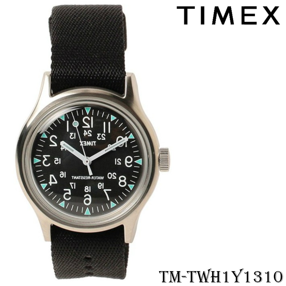 Timex TM-TWH1Y1310 นาฬิกาข้อมือผู้ชาย สายผ้าไนล่อน สีดำ (รุ่นพิเศษ ตัวเลขหน้าปัดกลับด้าน)