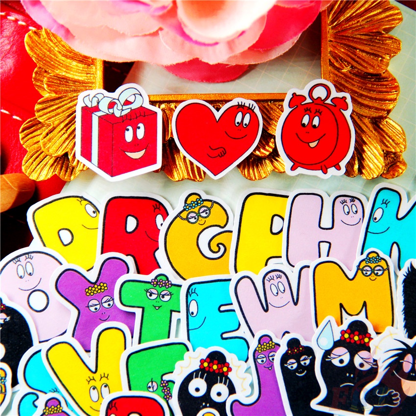 50Pcs/Set Les Barbapapa Q-2 Mini Diary Manual สติ๊กเกอร์ DIY Fashion Scrapbooks Album Decor Decals สติ๊กเกอร์