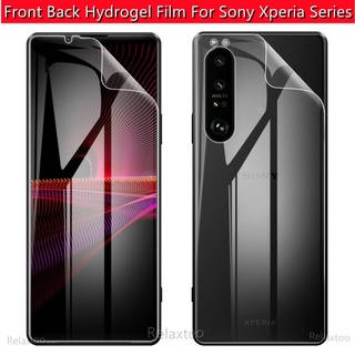 Front Back Hydrogel Film For Sony Xperia5 Xperia10 Xperia1 Xperia 1 5 10 iii ii Plus 1iii 5iii 10iii Rear Front Back Soft Screen Protector Protective Film Not Tempered Glass