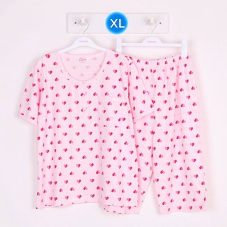 ชุดนอนผู้ใหญ่ (Josilins) XL แขนสั้น-ขาสี่ส่วน ผ้ายืด ลายการ์ตูนน่ารัก