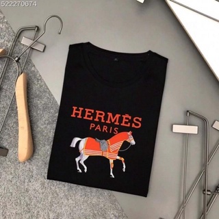 Herm ใหม่ เสื้อยืดลําลอง แขนสั้น พิมพ์ลายโลโก้ม้า เรียบง่าย แฟชั่นสําหรับผู้ชาย และผู้หญิง ไซซ์ S-5XL 2022