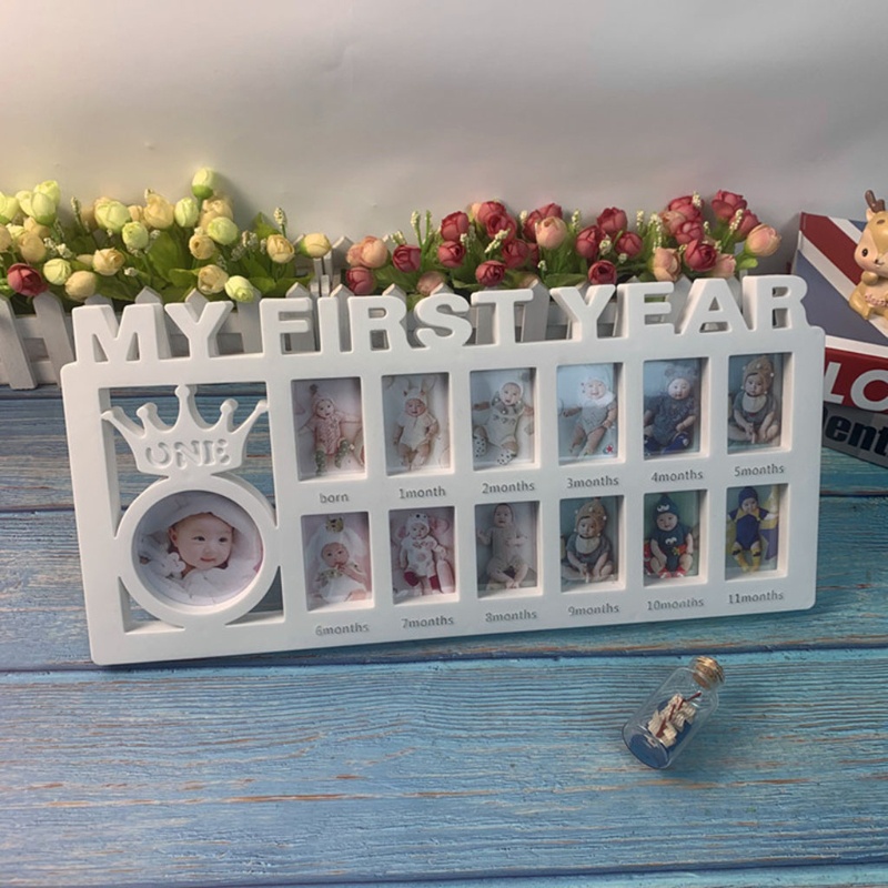 SPT* First Year Milestone Photo Frame ของที่ระลึก My First Year Baby Keepsake Frame for Photo Memori