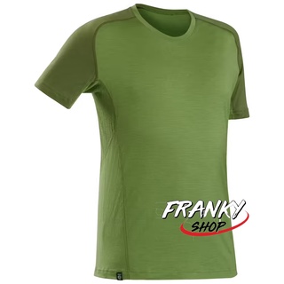 [พร้อมส่ง] เสื้อยืดสำหรับใส่เดินเทรคกิ้งบนภูเขา ผ้าเมอริโน Mens Mountain Trekking Short Sleeved T-Shirt Trek 500 Merino