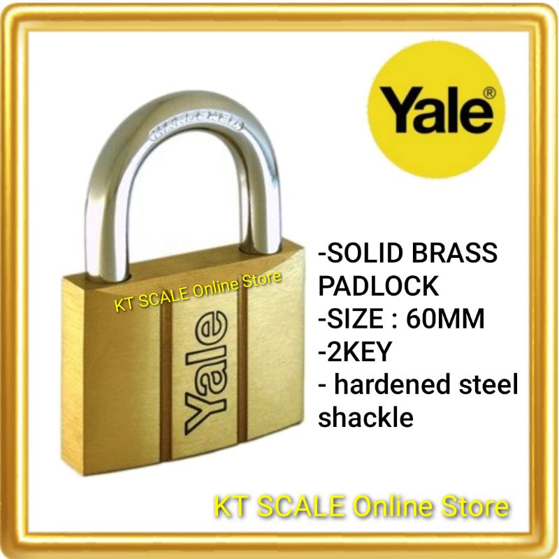 YALE SOLID BRASS PADLOCK 60MM Y140/60