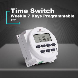 SINOTIMER Timer Switch สวิตช์รีเลย์ควบคุมเวลาดิจิตอล12โวลต์ รายสัปดาห์ 7 วัน 24 ชั่วโมง