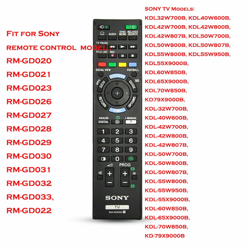 RM-GD030 RM-GD023 SONY ทีวีรีโมทคอนโทรลสําหรับ GD023 GD033 RM-GD031 RM-GD032 RM-GD026 RM-GD027 RM-GD