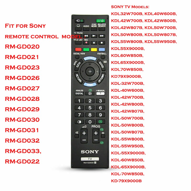 Rm-gd030 RM-GD023 SONY ทีวีรีโมทคอนโทรลสําหรับ GD023 GD033 RM-GD031 RM-GD032 RM-GD026 RM-GD027 RM-GD