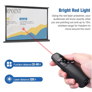 Logitech R400 ตัวชี้เลเซอร์ไร้สาย 2.4GHz PPT USB สีแดง สําหรับของขวัญ
