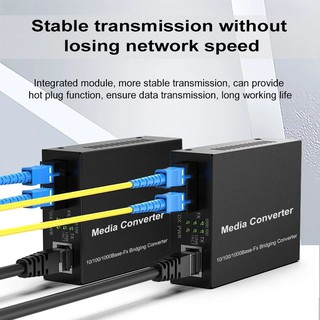 Gigabit Ethernet (สองหัว SC) Dual Fiber Media Converter 20 Km with a Built-in 1Gb Single-mode SC Transceiver 1000M RJ45