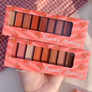 Obuse eyeshadow พาเลทไอศครีม อายแชโดว์ เนื้อชิมเมอร์ โทนส้มอิฐ โทนชมพูพีข