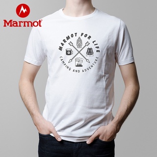 เสื้อยืดแขนสั้น คอกลม ผ้าฝ้าย ระบายอากาศได้ดี ลาย Marmot เหมาะกับฤดูใบไม้ผลิ และฤดูร้อน สําหรับผู้ชายS-5XL