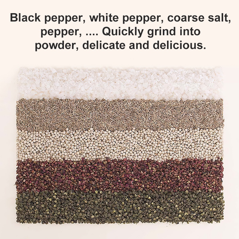 Huohou เครื่องบดพริกไทยเกลือไฟฟ้า 5 In 1 ปรับขนาดได้ Electric Pepper Salt Spice Mill Grinder Set ราคา ถูกที่สุด ดีลบีเคเค แกลเลอรีภาพที่ 7