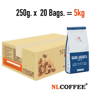 เมล็ดกาแฟคั่ว Dark Arabica by NLCOFFEE (250กรัม 20แพ็ค) กาแฟอาราบิก้า100%