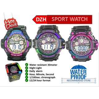 Sport watch C-Sport กันน้ำ100% นาฬิกากีฬา นาฬิกาข้อมือ สำหรับผู้ชาย สายเรซินไล่สีเรนโบว์  RC778-2