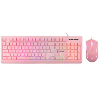 ชุดเล่นเกม Razeak RKM-705 Gaming Keyboard and Mouse Combo (สีชมพู)RKM 705 &amp; 2 in 1