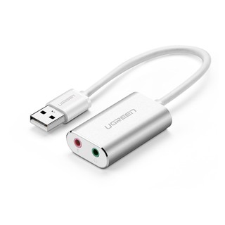 UGREEN รุ่น 30801 CABLE (สายยูเอสบีออดิโอ) UGREEN USB 2.0 TO EXTERNAL SOUND ADAPTER 0.3 METER วัสดุเป็นโลหะอย่างดี