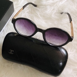 แว่นตาแฟชั่น CHANEL ขาแว่นสีทองฉลุลาย C H A N E L เลนส์ Polarized กันแดด 100% สวยจัด เกรดงานพรีเมี่ยม Hi-End