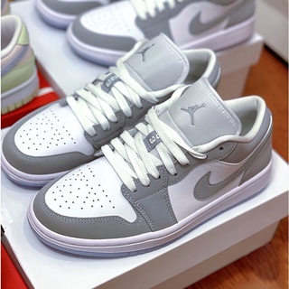 ►Nike Air Jordan Retro 1 Low Mens Light Grey รองเท้าวิ่ง Unisex Talla 36-45