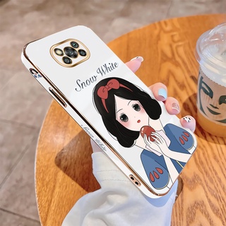 เคสโทรศัพท์มือถือแบบนิ่ม TPU ลายการ์ตูนเด็กผู้หญิงหิมะ สโนว์ไวท์ หรูหรา สําหรับ Xiaomi Poco X3 NFC X3 Pro X3 GT Poco X4 NFC Poco X4 Pro 5G