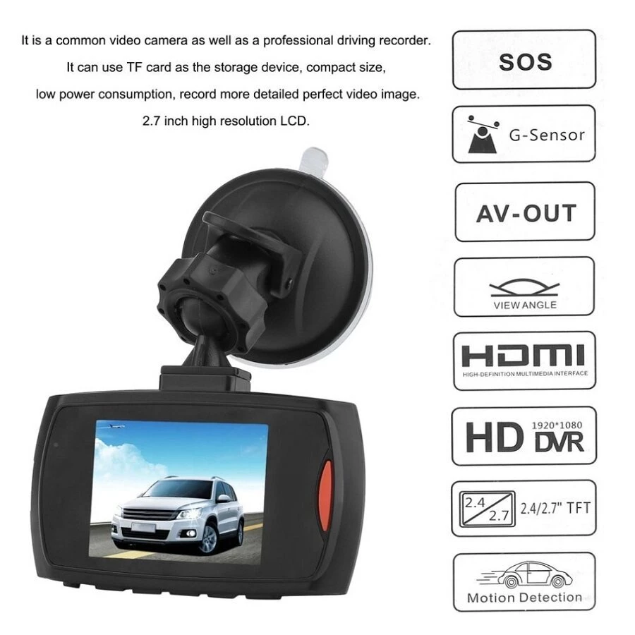กล้องติดรถยนต์G30 2.2 นิ้ว เลนส์กระจกทรงกล้อง 1080P พิกเซล driving recorder กล้องหน้ารถ มุมมองกลางคืนมุมกว้าง เมนูไทย thumbnail 9