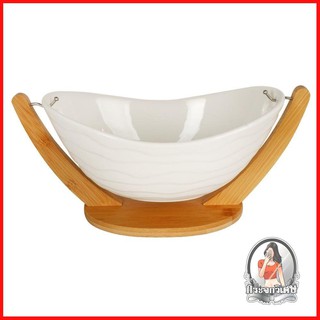 ตะกร้าผลไม้ อุปกรณ์จัดเก็บในครัว ที่ใส่ผลไม้เซรามิก BAMBOO 
 ชามใส่ผลไม้ผลิตจากเซรามิกเนื้อดี ผิวเรียบเนียน มันวาว
 ฐานผ