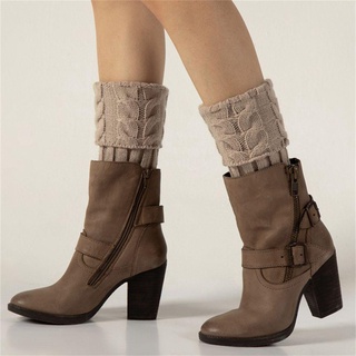 CACTU Winter Boot Socks Elastic Knitted Socks Leg Warmers Crochet Women Warm Soft Short Ankle Warmer/Multicolor #5