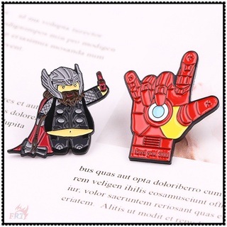 ♥ เข็มกลัด Thor &amp; Iron Man ตลก ♥ เข็มกลัด รูป The Avengers Doodle สําหรับติดกระเป๋าเป้สะพายหลัง จํานวน 1 ชิ้น