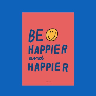 (Nyyydesign) Be happier postcard *พร้อมส่ง โปสการ์ด